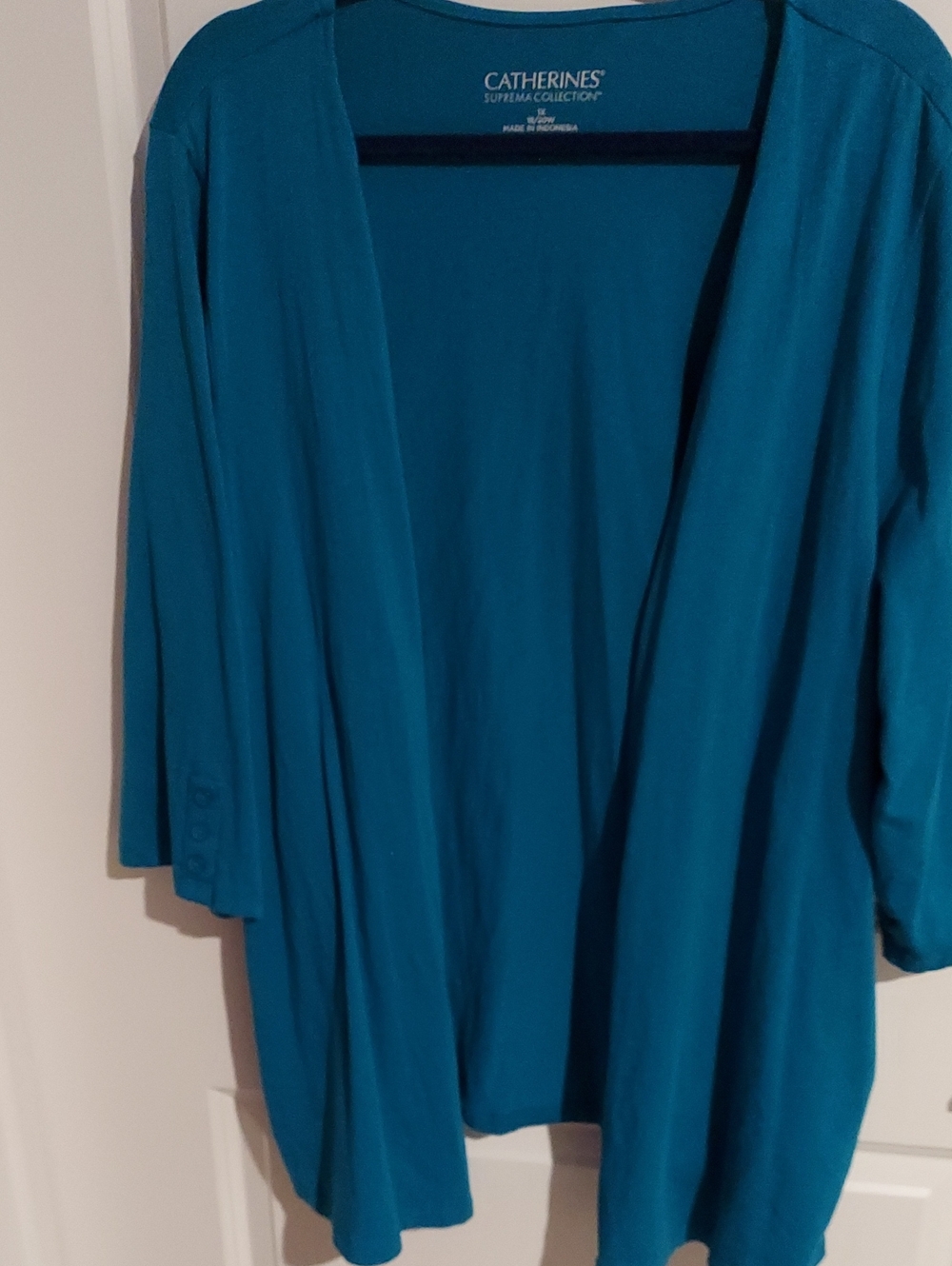 Catherines Teal Open-Front Cardigan